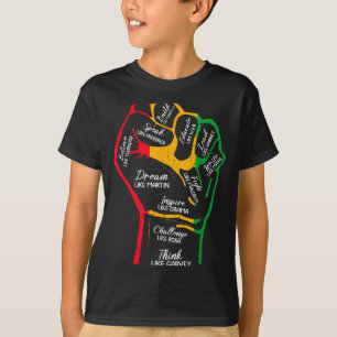 T-shirt Dirigeants Noirs Inspirants Poing Puissant Main Mo