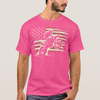 T-shirt Dirt Bike American Flag Motocross Biker Nous Vinta