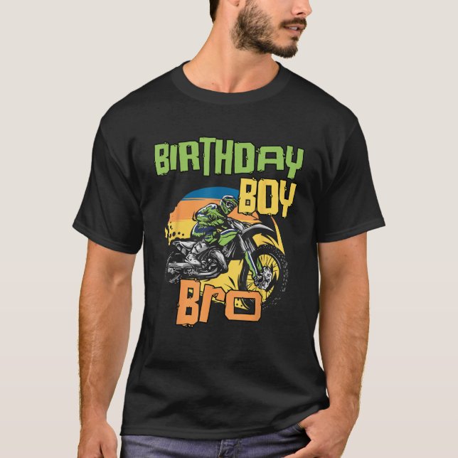T-shirt Dirt Bike Anniversaire Brother Party Motocross MX  (Devant)