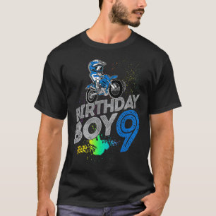 T-shirt Dirt Bike Rider 9 Ans Motocross 9e Anniversaire