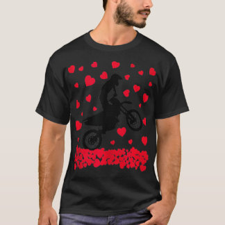 T-shirt Dirt Vélo Amant Hommes Femmes Dirt Vélo Coeur Vale