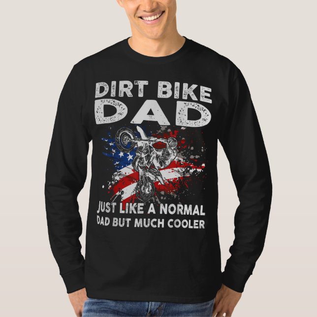 T-shirt Dirtbike Motocross Dirt bike dad MX US Drapeau (Devant)