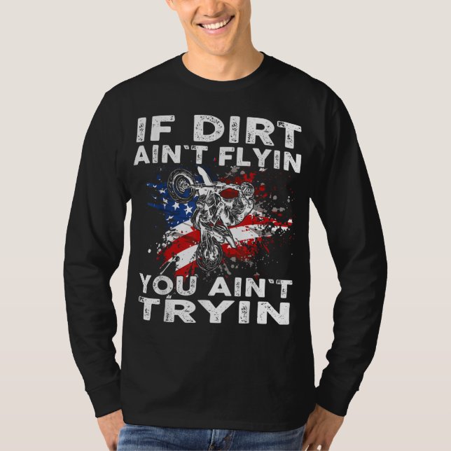T-shirt Dirtbike Motocross MX Si la poussière peint flyin  (Devant)