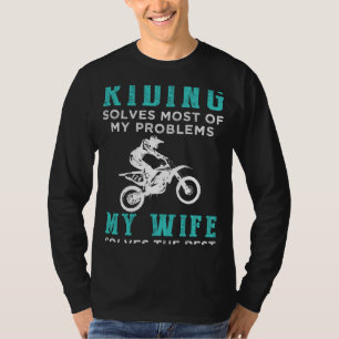 T-shirt Dirtbike résout les problèmes, l'épouse résout le