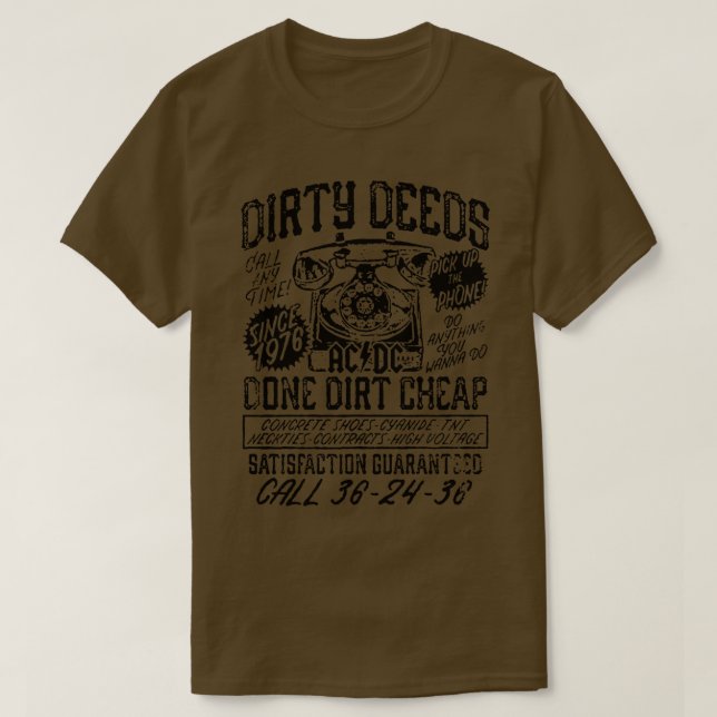 T-shirt Dirty Deeds 1976 (Design devant)