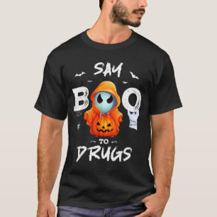 T-shirt Dis Halloween drôle Ruban Rouge Semaine Dire Bouh