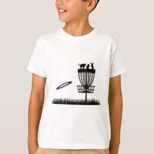 T-shirt Disc Golf Croquis Avec Chats - Disc Golfeur Drôle