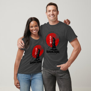 T-shirt Discipline Bushido Samouraï Soleil Rouge Japonais