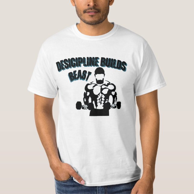 T-shirt Discipline Over Motivation — Build That Body  (Devant)