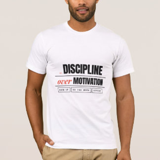 T-shirt Discipline Plutôt que Motivation Rétro Fitness Bel