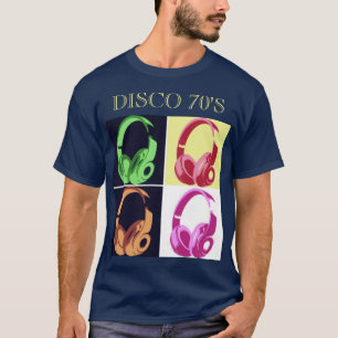 T-shirt Disco 70's Blue Pop Art Music Entertainment Retro
