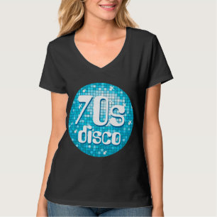 T-shirt Disco Carreaux Bleu 'les années 70 Disco' dames v