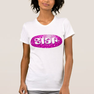 T-shirt Disco Carreaux rose 'star dames petite white