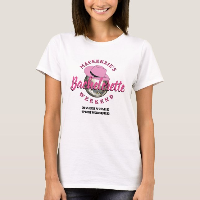T-shirt Disco Cowgirl Bachelorette Week-end (Devant)