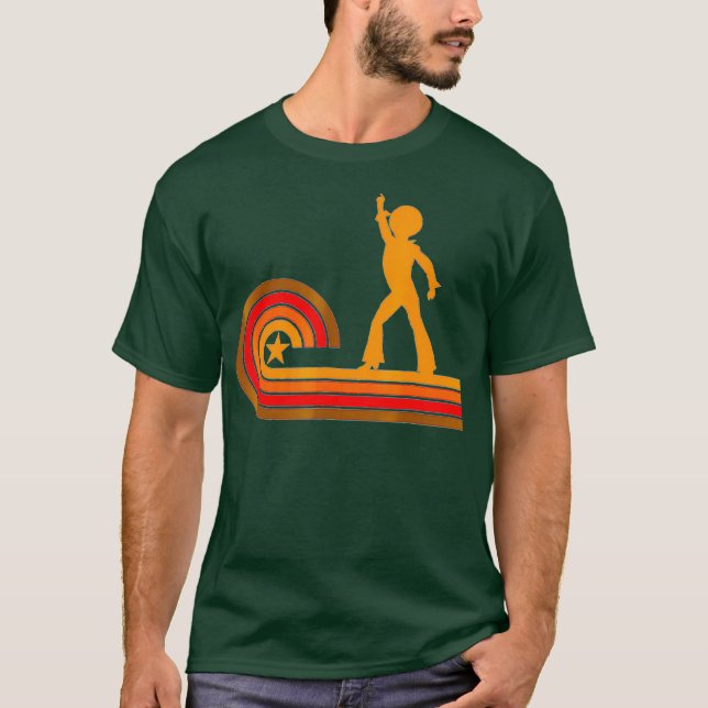 T-shirt Disco Danseuse de style rétro des années 1970 Silh (Devant)