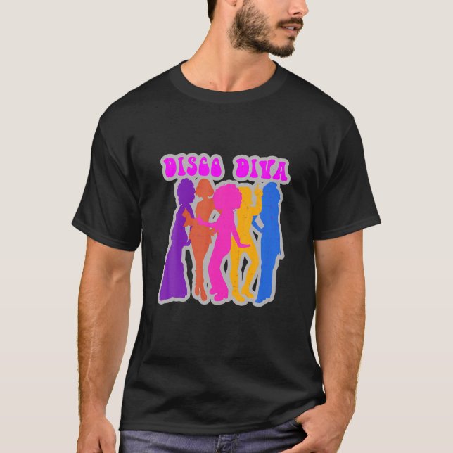 T-shirt Disco Diva Disco Tenue Disco Femme Disco Costume F (Devant)