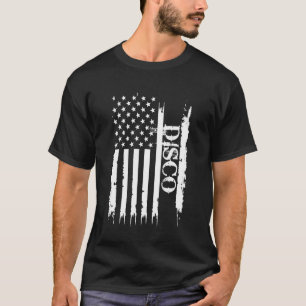 T-shirt Disco États-Unis déprimés avec le drapeau américai
