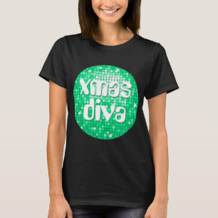 T-shirt Disco Tiles Jade 'xmas diva' noir