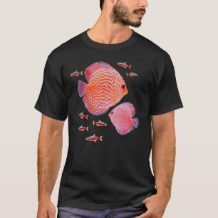 T-shirt Discus Cardinal Tetras Aquarium Fish Tank Amateurs