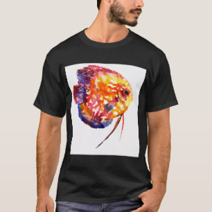 T-shirt discus, couleurs arc-en-ciel, jaune rouge, bleu