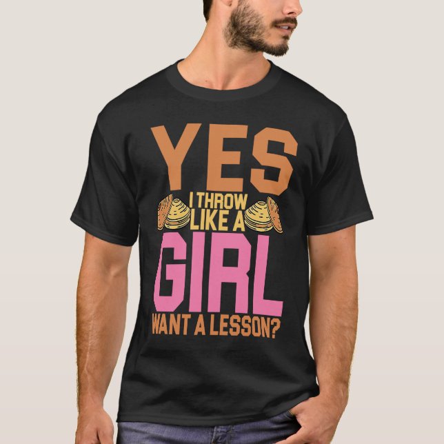 T-shirt Discus Thrower Oui Je Jette Comme Une Fille Discus (Devant)