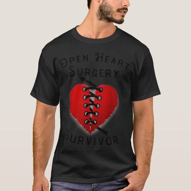 T-shirt Disease Awareness Open Heart Surgery Survivor Ed H (Devant)