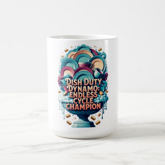 T-Shirt 'Dish Duty Dynamo', Endloser Zyklus-Champi Kaffeetasse (Mittel)