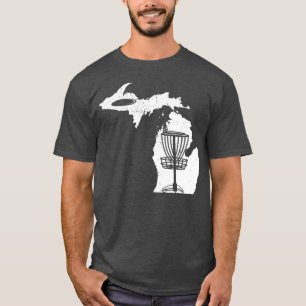 T-shirt Disk Golf Lover Cool Michigan Carte Disk Golf Gift