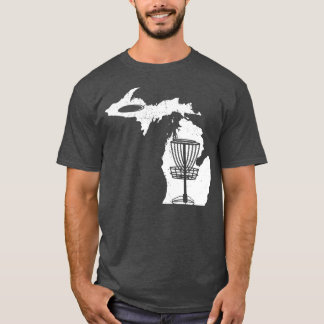 T-shirt Disk Golf Lover Cool Michigan Carte Disk Golf Gift