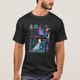 T-shirt Disney Frozen Anna Elsa Olaf Joyeuses Fêtes 