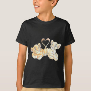 T-shirt Disney Le Roi Lion Simba et Nala cœurs Valenti