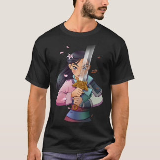 T-shirt Disney Mulan Anime Half Girl Half Warrior Premium