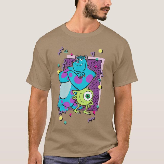 T-shirt Disney Piar Monsters Inc Mike And Sully 90s Style  (Devant)