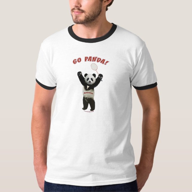 T-shirt Disparaissent le badminton de panda (Devant)