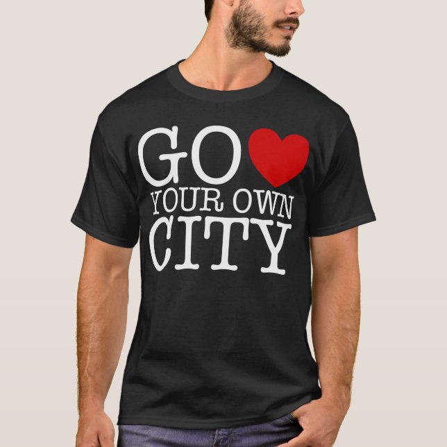 T-shirt Disparaissent le coeur votre propre ville (Devant)