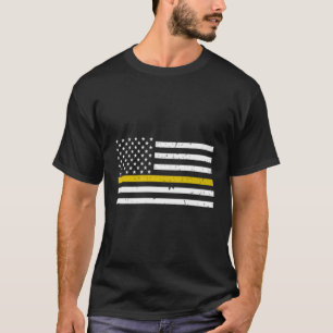 T-shirt Dispatcher de ligne d'or mince 911 Police Dispatch