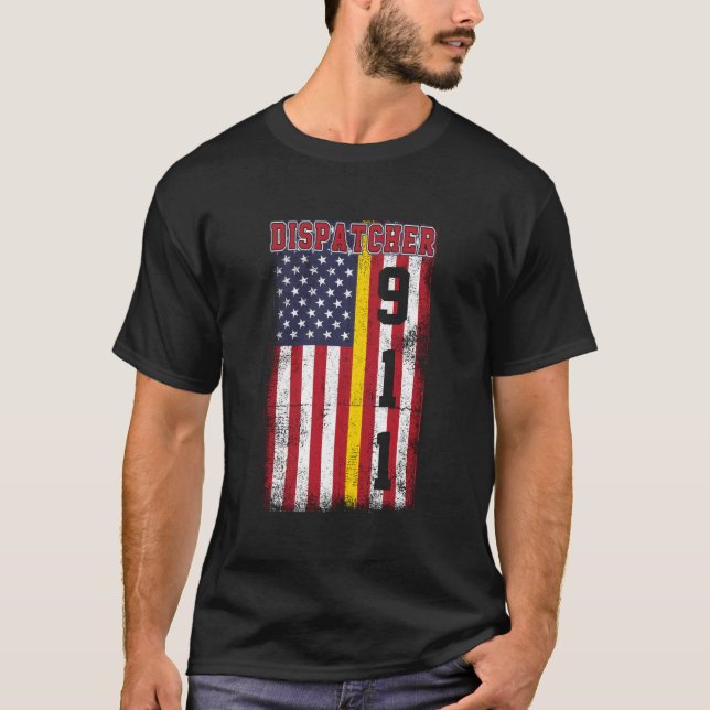 T-shirt Dispatcher With The American Flag (Devant)