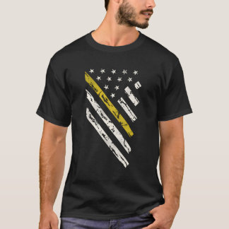T-shirt Dispatchers D'Urgence De Ligne Or Jaune Mince T Po