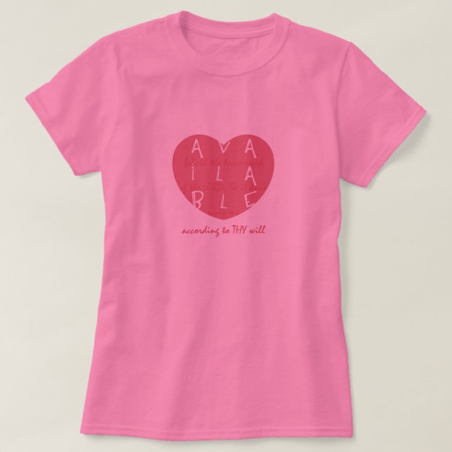 T-shirt disponible de coeur (Design devant)