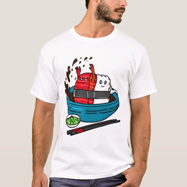 T-shirt Disposez-vous d'un Sushi de thon amusant (Devant)