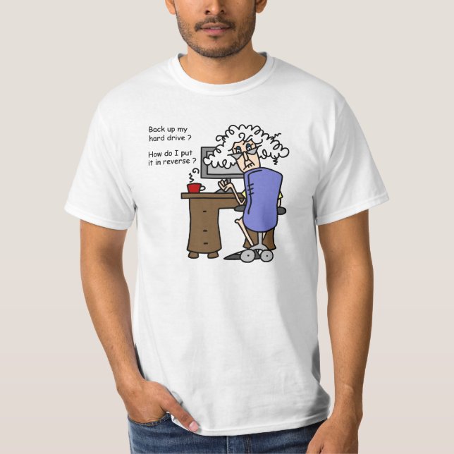 T-shirt Disque Dur Sauvegarde Humoristique (Devant)