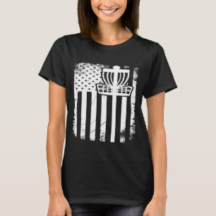 T-shirt Disque Golf American Drapeau Rouge Blanc Et Bleu 1