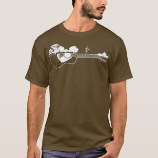 T-shirt Disque Golf Flying Sunset Guitar Art264