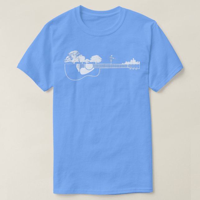 T-shirt Disque Golf Flying Sunset Guitar Art265 (Design devant)
