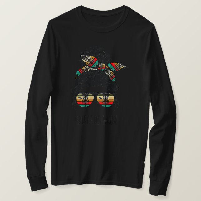 T-shirt Disque Golf Maman Vie Messager Bun Lunettes de che (Design devant)