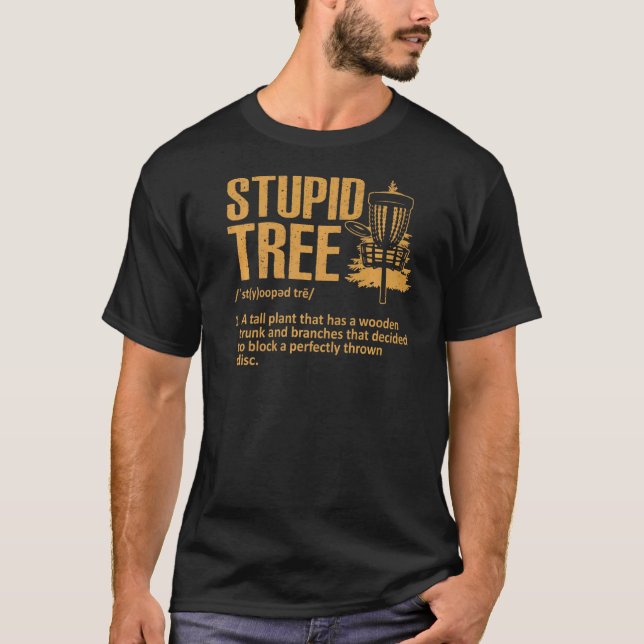T-shirt Disque Golf Pour Hommes Femmes Arbre Imbécile Disq (Devant)