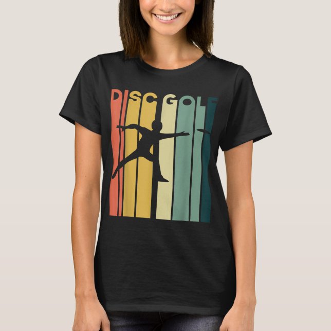 T-shirt Disque Golf Silhouette Retro les années 70 80 Vint (Devant)