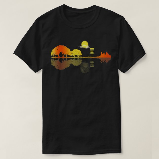T-shirt Disque Golf Sunset Guitare Guitariste Joueur de go (Design devant)