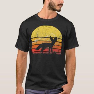 T-shirt Disques de coucher de soleil vintage Retro Fennec 
