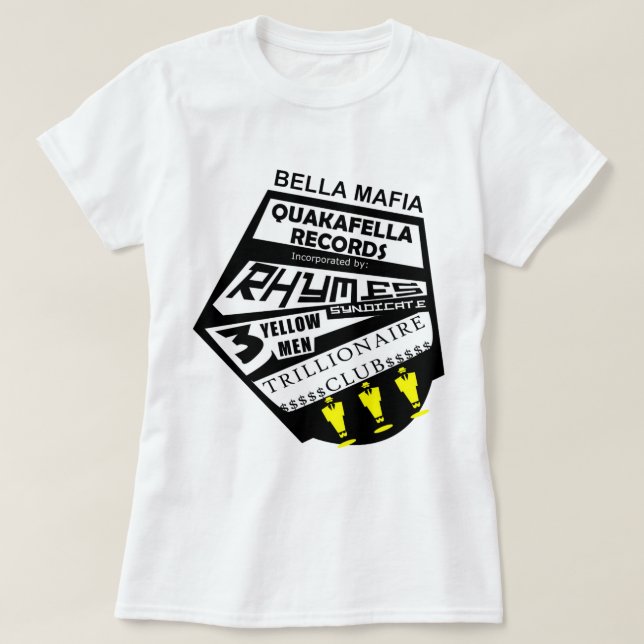 T-shirt Disques de Quackafella de Mafia de Bella (Design devant)